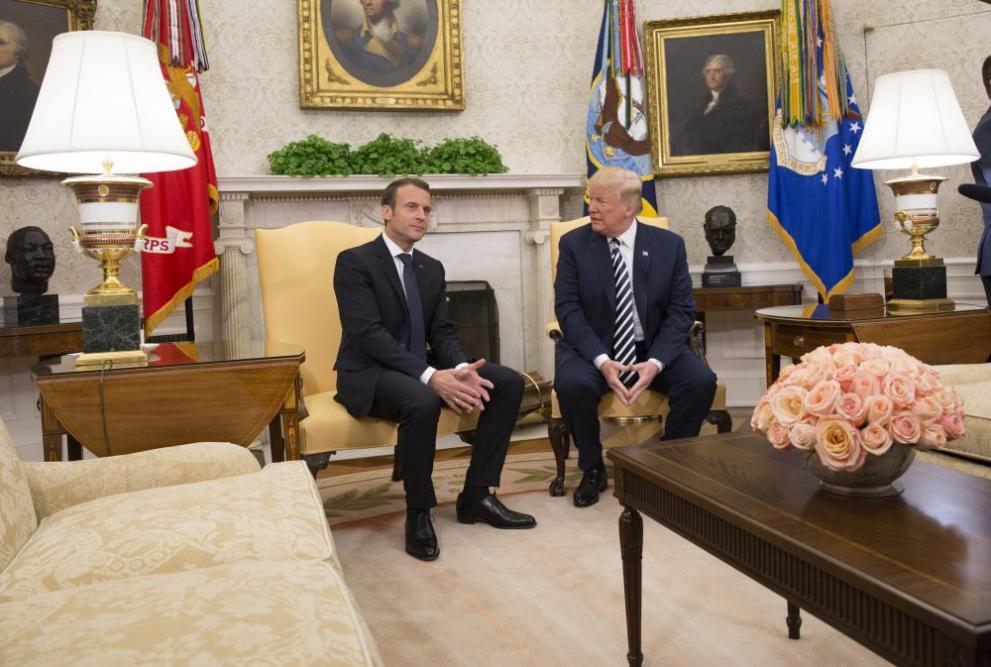  Доналд Тръмп и Еманюел Макрон 