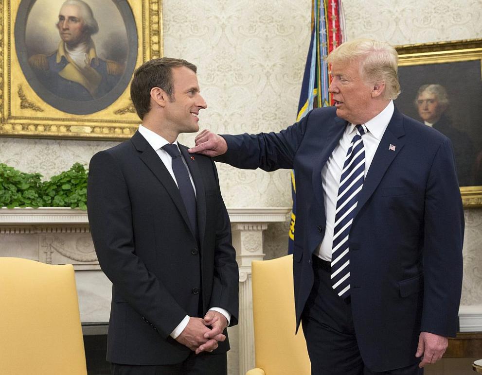  Доналд Тръмп и Еманюел Макрон 