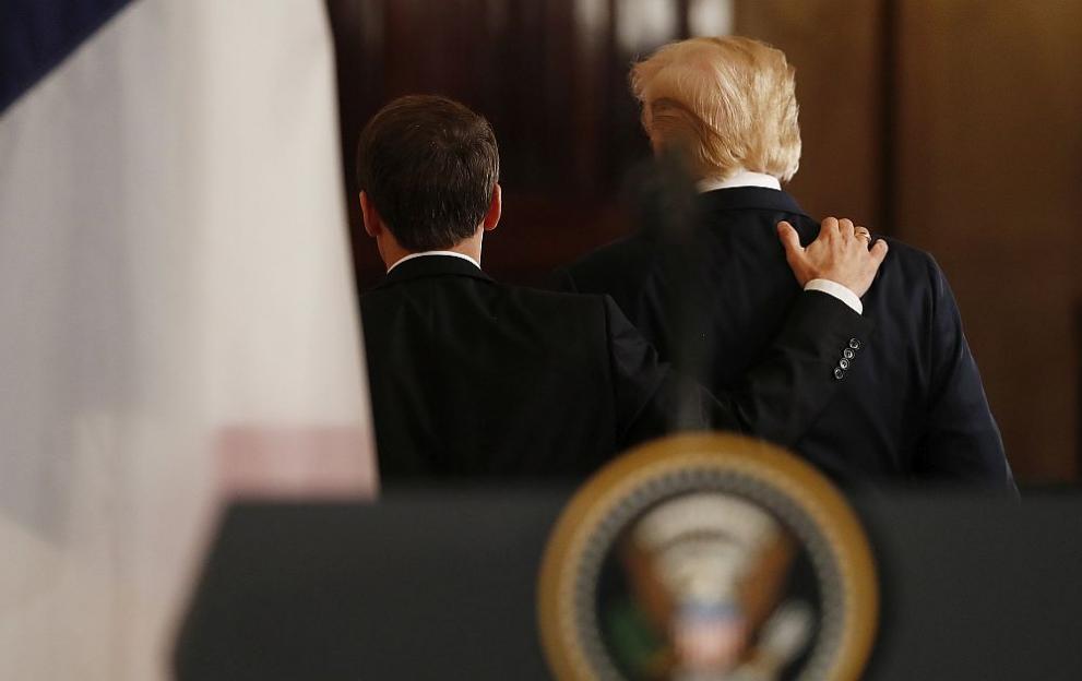  Доналд Тръмп и Еманюел Макрон 