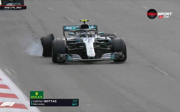 Жалко, жалко! Спукана гума лиши Ботас от победата в Баку