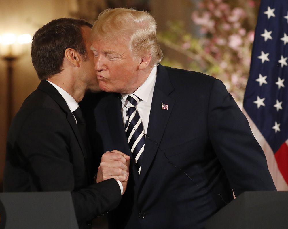 Президентите на САЩ и Франция Доналд Тръмп и Еманюел Макрон.