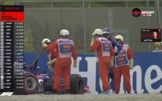 В края на сесията много тежък удар в мантинелите разби