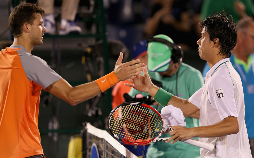 Григор Димитров се размина с Кей Нишикори в първия си