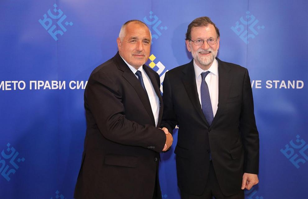  Премиерът на България Бойко Борисов и неговият испански сътрудник Мариано Рахой 