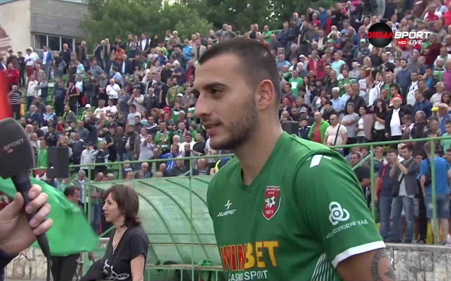 Защитникът Деян Иванов, който вкара победния гол за Ботев Враца