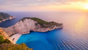 Известен с естествената си красота плаж на гръцкия остров Закинтос
