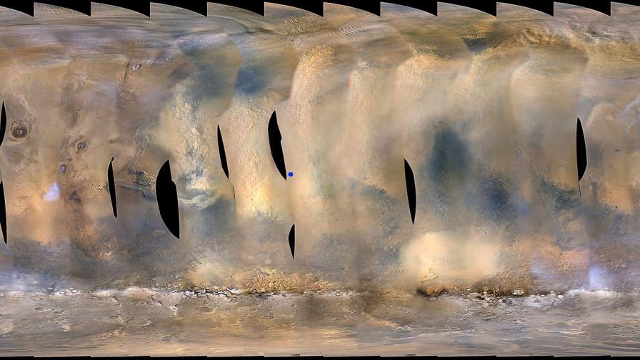 Гигантска пясъчна буря се развихря на Марс
