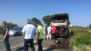 запален автобус