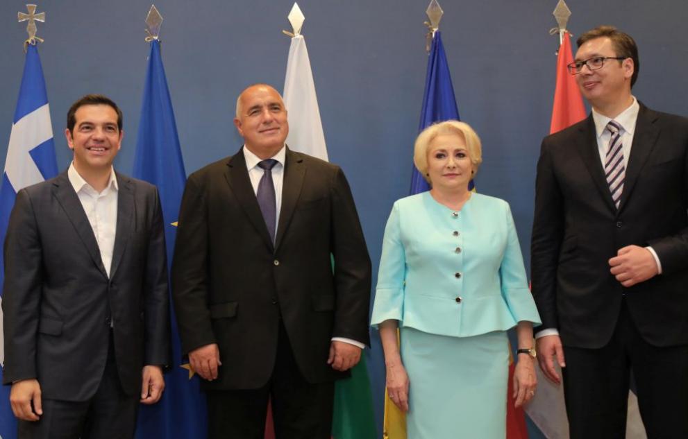 Премиерите на България, Гърция и Румъния - Бойко Борисов, Алексис Ципрас и Виорика Дънчила и президентът на Сърбия Александър Вучич