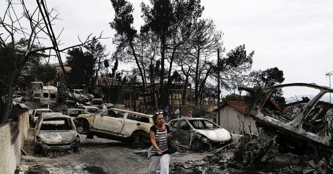 Броят на жертвите на пожарите в Гърция които са най смъртоносните