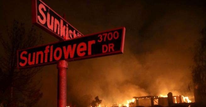 Бързо разрастващите се пожари в американския щат Калифорния където беше