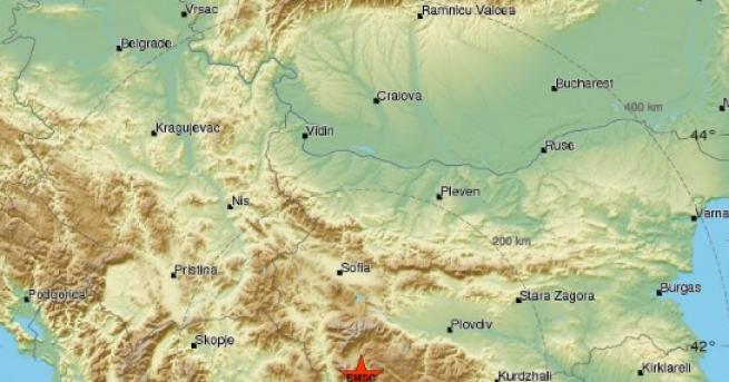 Силно земетресение е усетено в района на Гоце Делчев Магнитудът 4 1 по