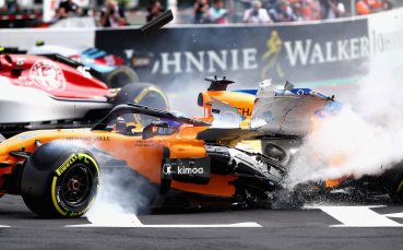 Болки в гърба за Алонсо след катастрофата на 