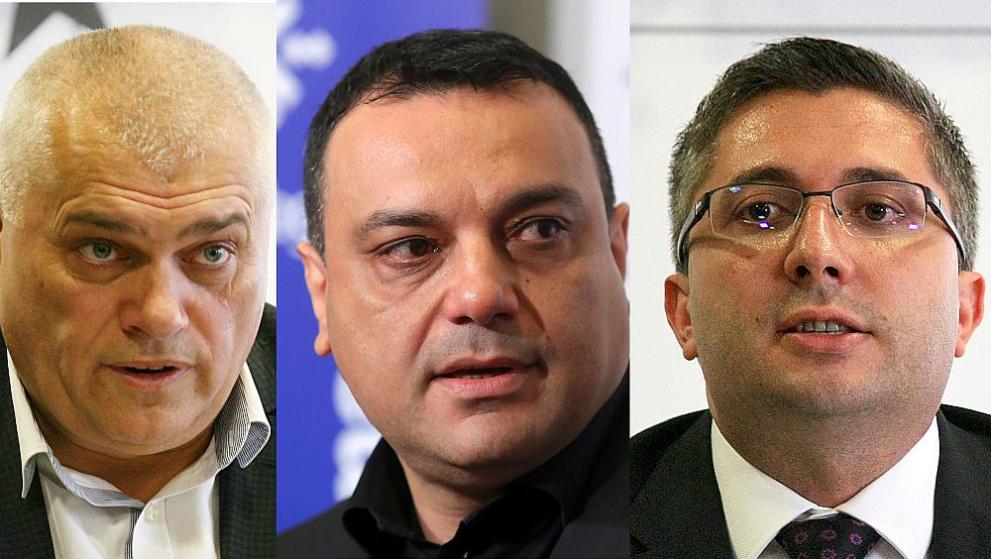 Министрите в оставка Валентин Радев, Ивайло Московски и Николай Нанков