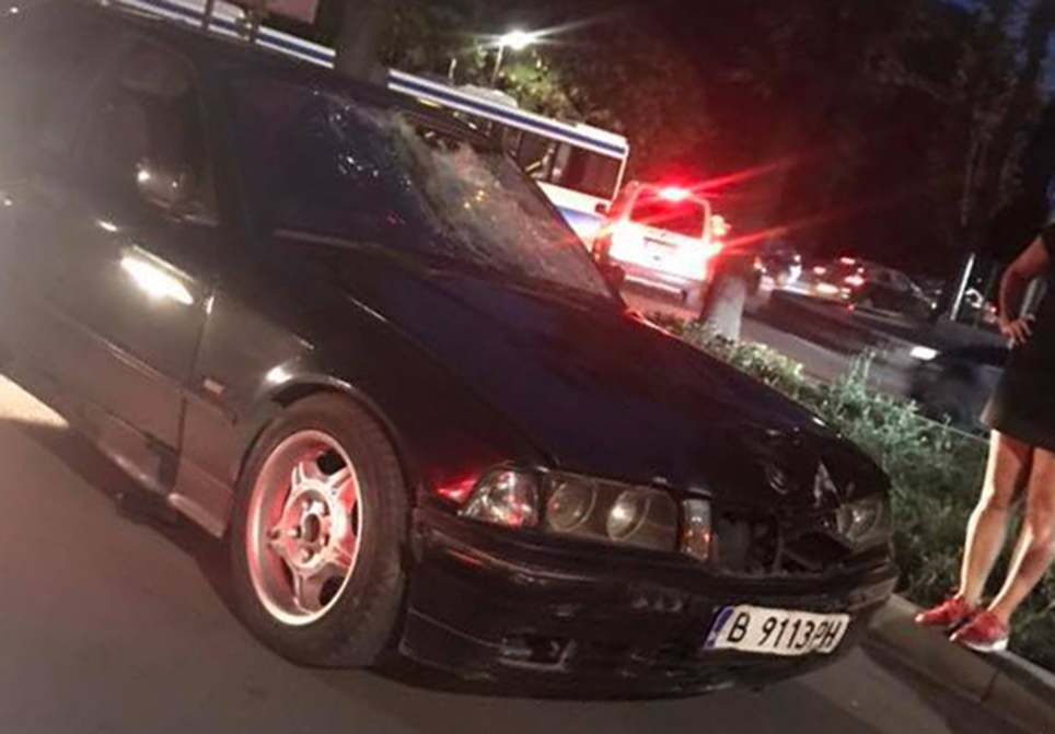 Колата БМВ, с която бе убит Мартин Чикалов, след катастрофата