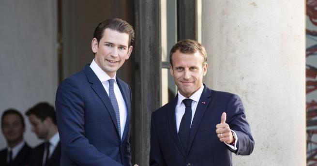 Австрийският канцлер Себастиан Курц се срещна с френския президент Еманюел