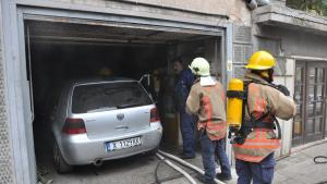пожар в автосервиз в Хасково