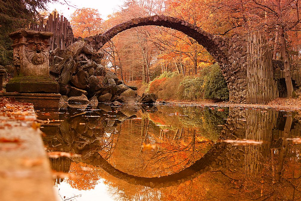 Дяволският мост в парка Кромлоу, Германия