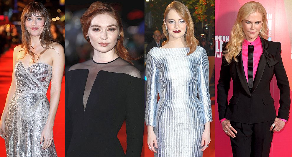Дакота Джонсън, Елинор Томлинсън, Ема Стоун и Никол Кидман са само част от най-стилните красавици на червения килим на филмовия фестивал в Лондон