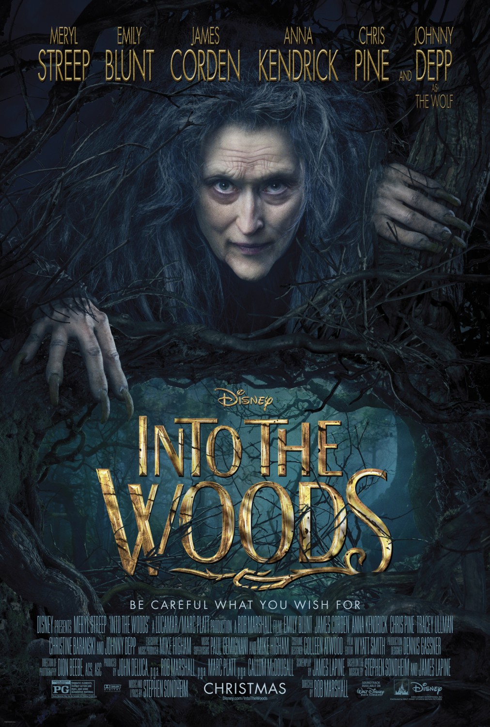 4. Into The Woods / „Вдън горите“ – 2014; Режисьор: Роб Маршал; Участват: Джеймс Кордън, Емили Блънт, Мерил Стрийп