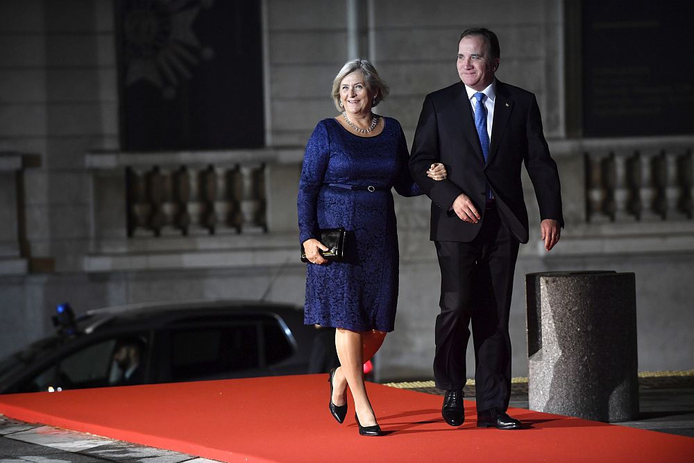 Министър-председателят на Швеция  Стефан Льовен със съпругата си