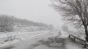 зима сняг път