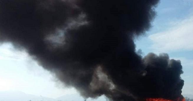 Бус изгоря на магистрала Тракия съобщиха от полицията   Инцидентът