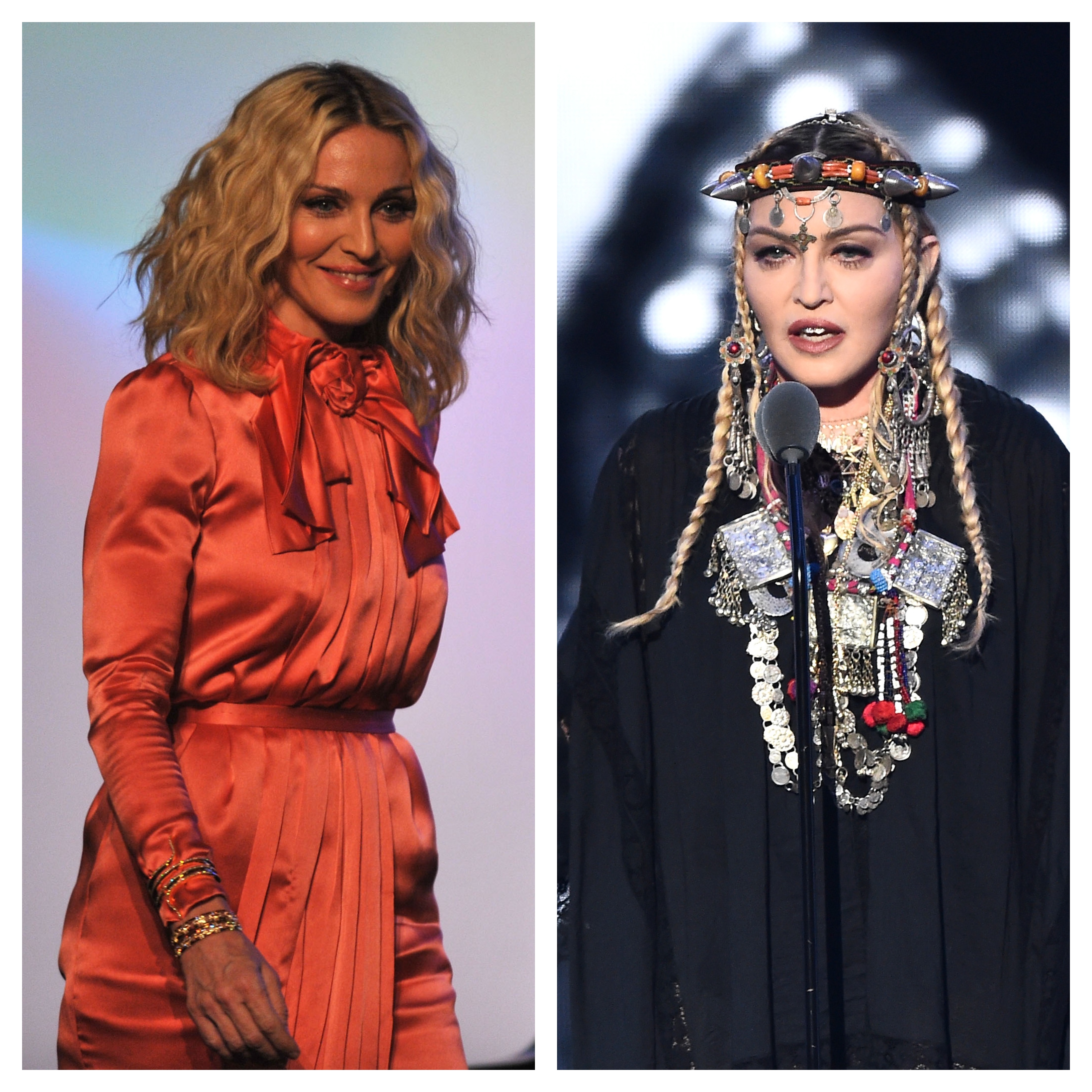 Мадона през 2008 и 2018 г.