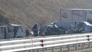 Тежка верижна катастрофа на магистрала Струма