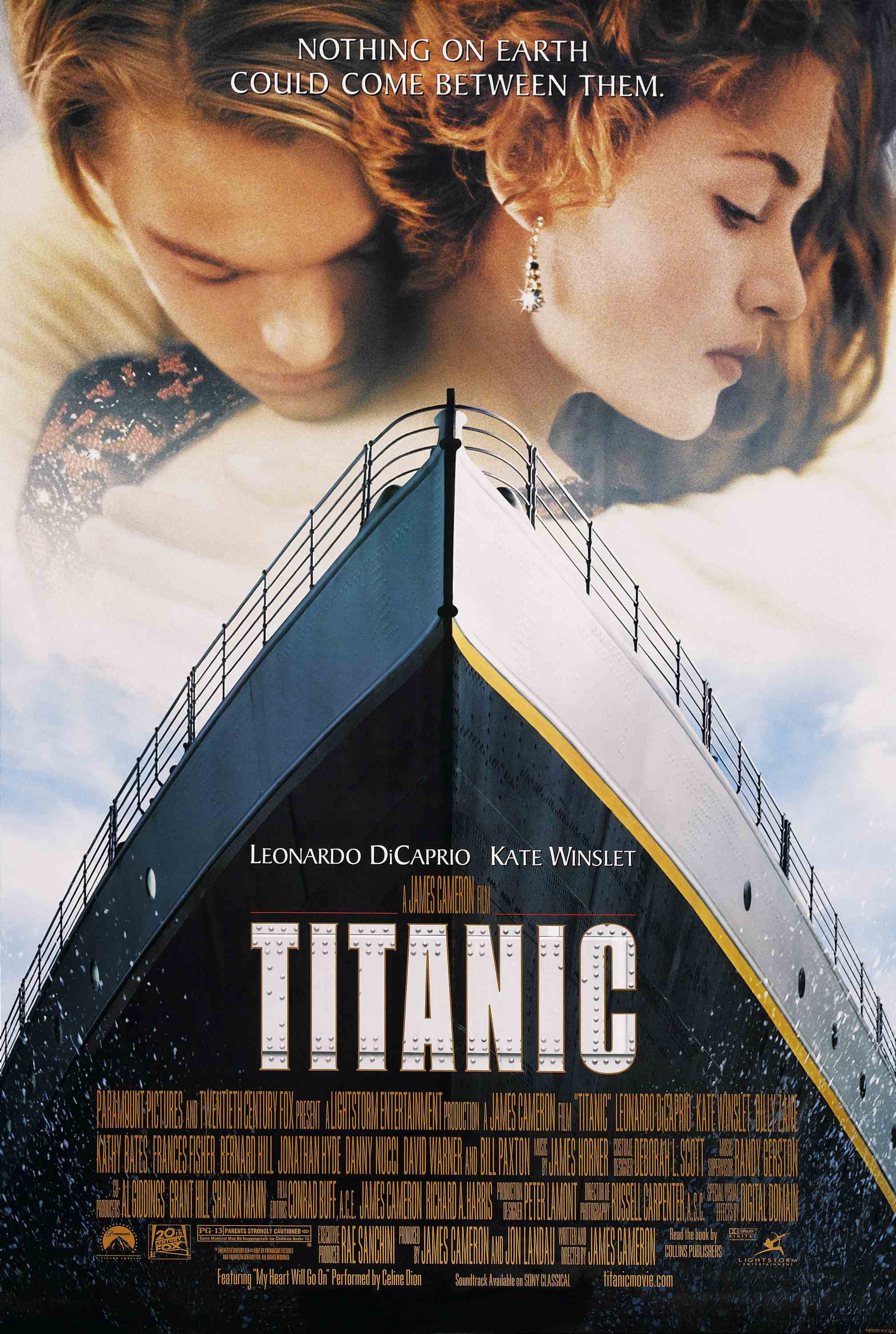 Titanic / „Титаник“ (1997) – Режисьор: Джеймс Камерън; Участват: Кейт Уинслет, Леонардо ДиКаприо, Бърнард Хил.