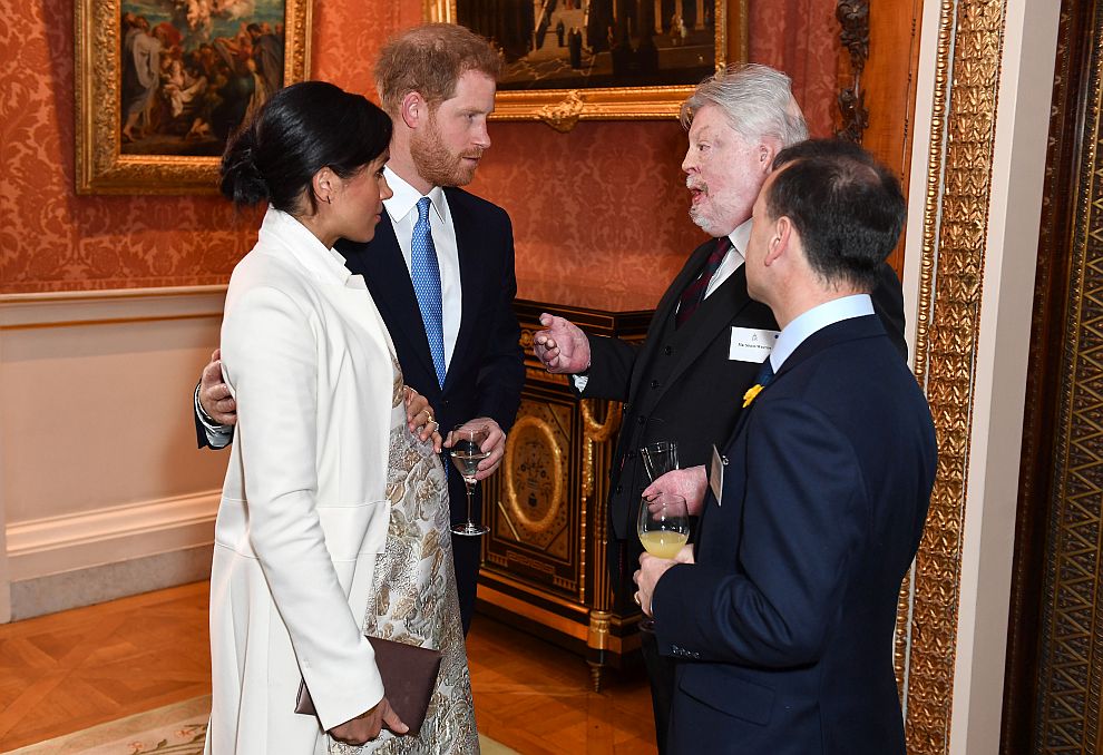 Принц Хари и херцогиня Меган на приема в Бъкингамския дворец по случай 50 години от обявяването на Чарлз за принц на Уелс