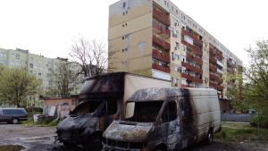 изгорели автомобили в Димитровград