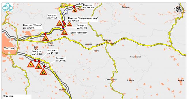 Затруднен трафик заради ремонти по магистралите Ремонти по магистралите Тракия