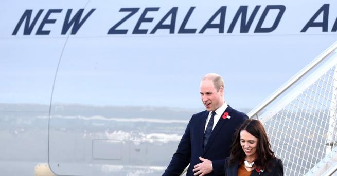 Британският принц Уилям пристигна в Нова Зеландия на двудневно посещение