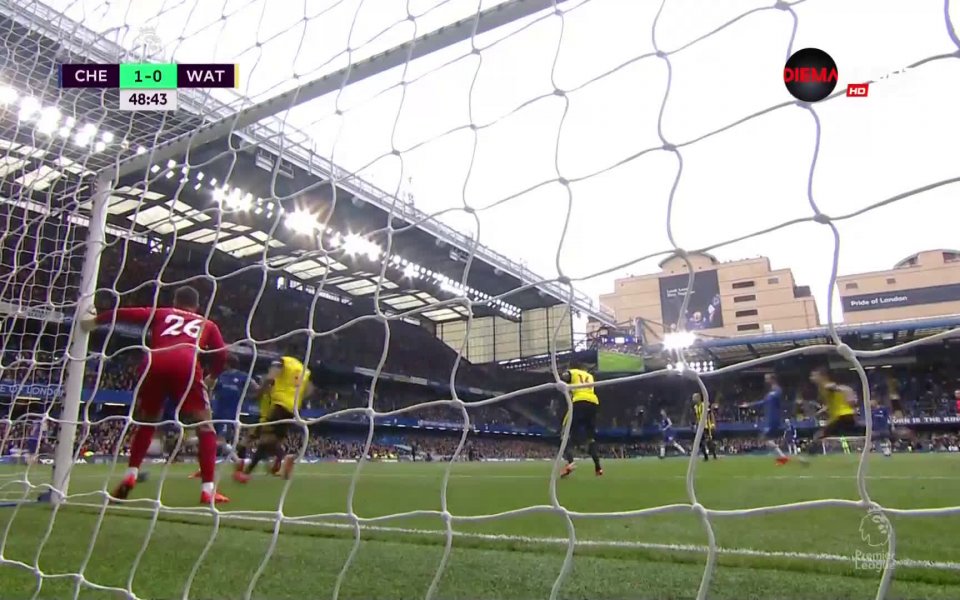 Рано през второто полувреме Челси откри резултата срещу Уотфорд в