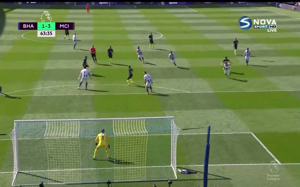 Манчестър Сити поведе с 3:1 при гостуването на Брайтън на