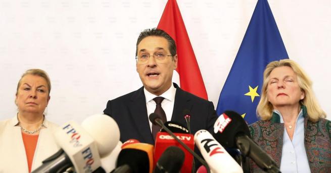 Австрийският вицеканцлер Ханс-Кристиян Щрахе, лидер на крайнодясната Партия на свободата
