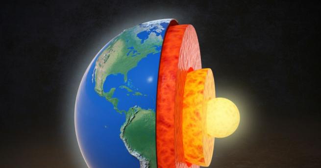 В учебниците земната мантия се показва като жълто оранжев слой между