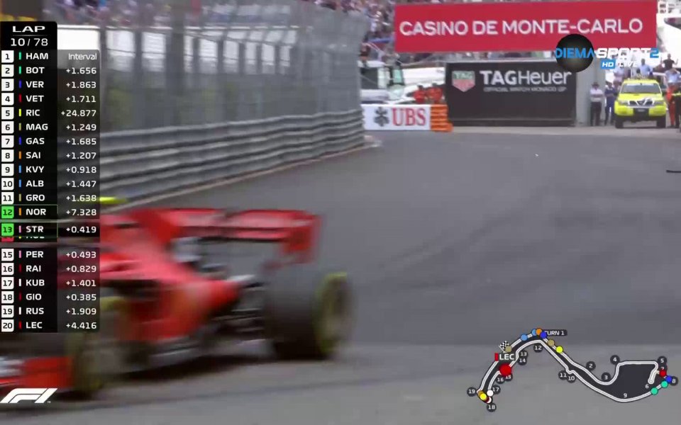 В 10-ата обиколка по време на Гран При на Монако,