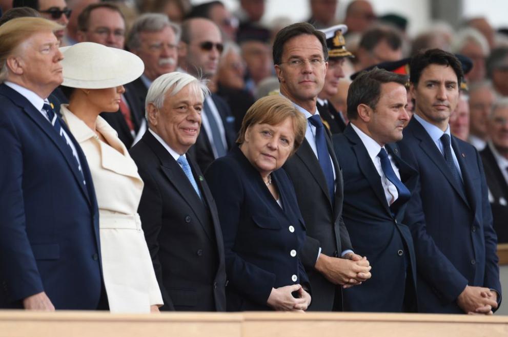 Тръмп и Меркел се видяха в Портсмут, Англия, по време на честванията на годишнината от Десанта в Нормандия