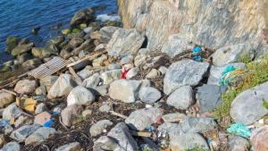 скали мръсотия пластмаса