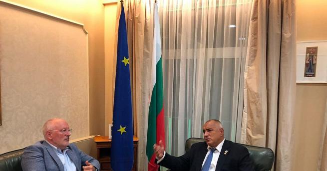 Премиерът Бойко Борисов се срещна с Франс Тимерманс кандидат на