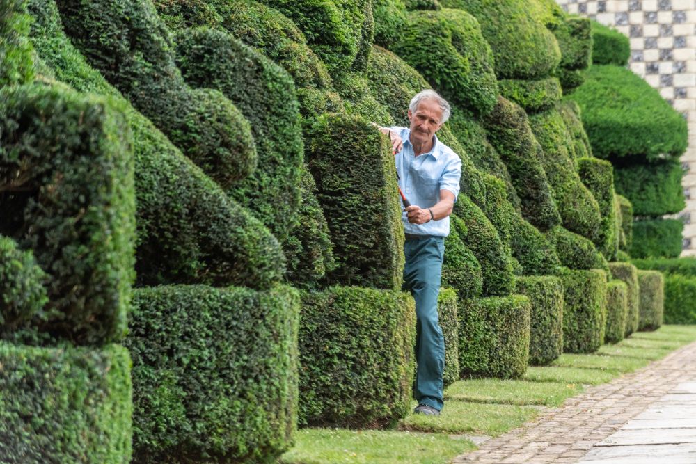 Главният градинар на Hall Place and Gardens в Бексли Крис Райли се пенсионира преди 5 години, но се връща веднъж годишно като доброволец, за да подстригва известните кралски топиари, засадени през 1953 г. По този начин той отбелязва годишнината от коронацията на кралица Елизабет II.