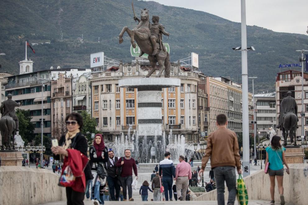 Статуята на Александър Македонски в столицата на Северна Македония