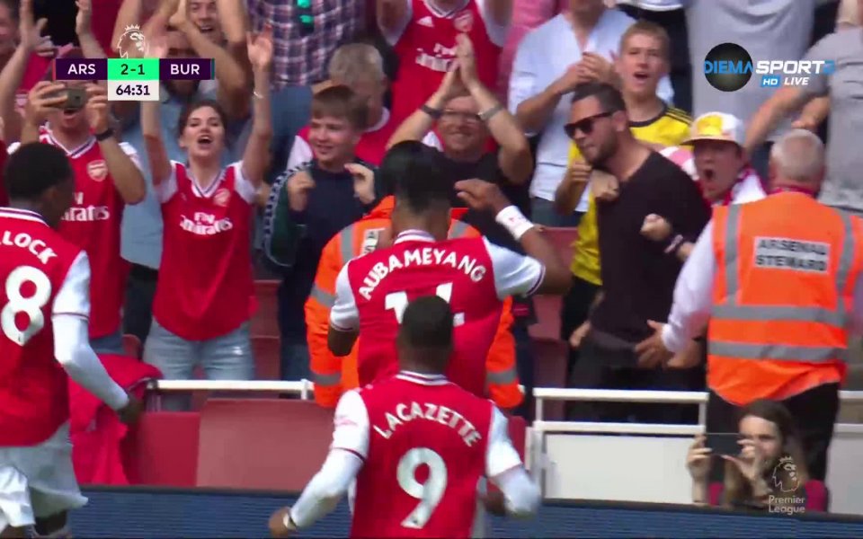 Арсенал взе преднина срещу Бърнли за втори път на стадион