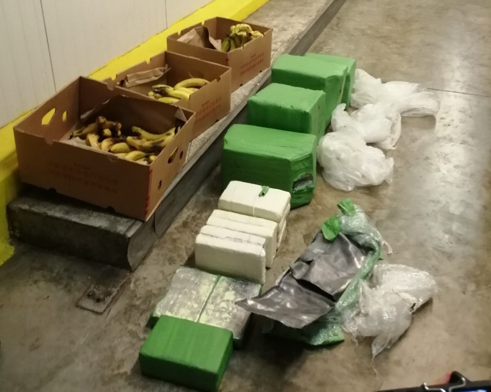 Рекордната пратка с кокаин бе открита в кашони с банани в склад на ул. "Индустриална" в Бургас.
