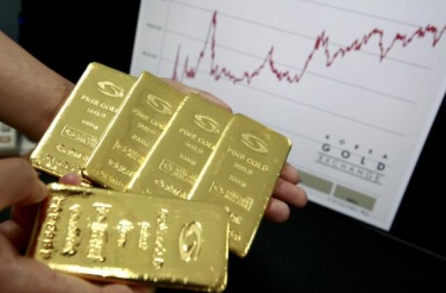 Цената на златото падна с над 100 долара