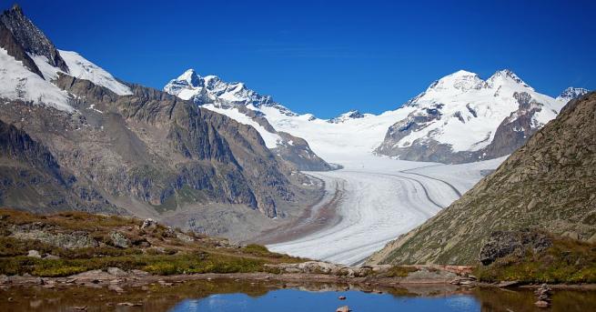 Могъщият Алеч най големият ледник в Алпите може напълно