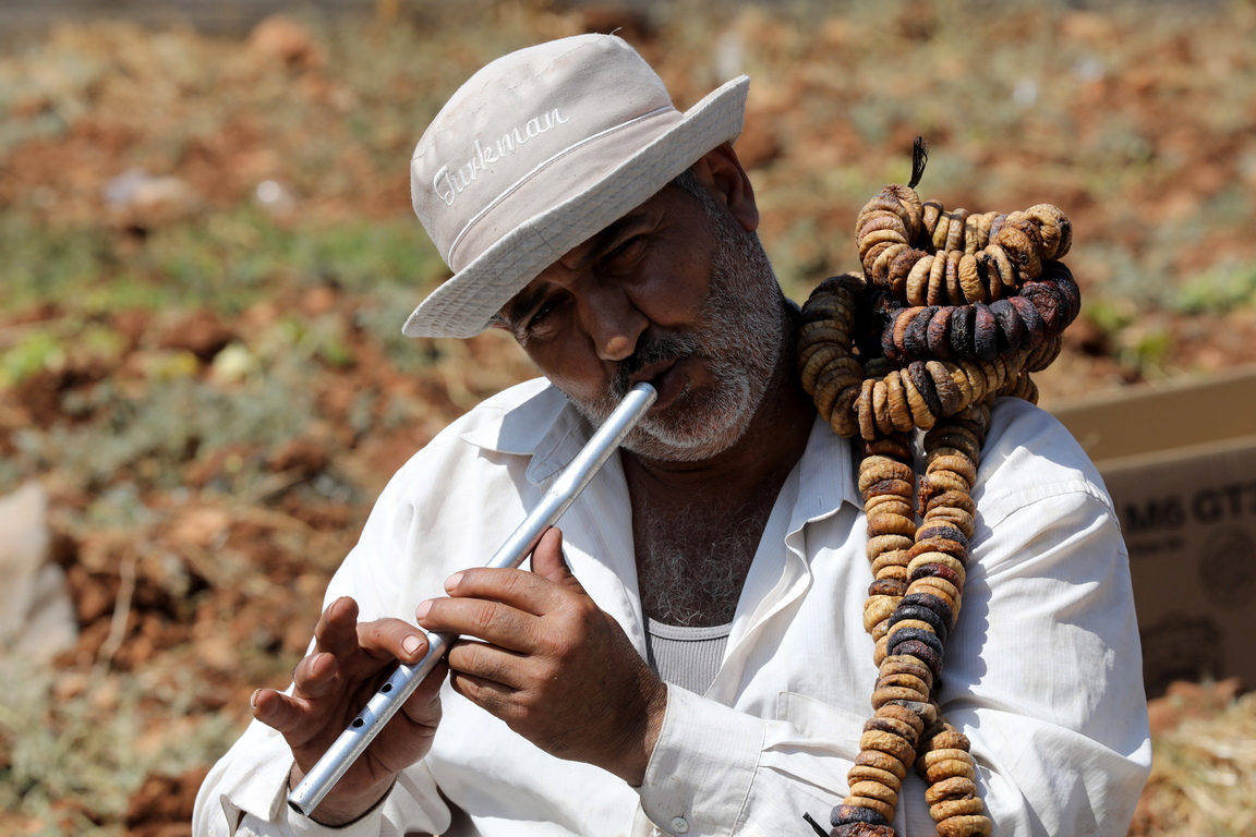 <p>Палестински земеделски производител на сушени смокини по традиционен метод в село Силуад, близо до Рамала.</p>