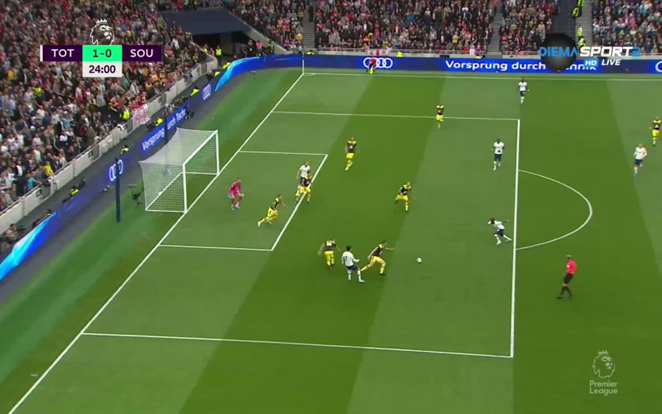 Тотнъм откри актива си срещу Саутхемптън в 24-ата минута на